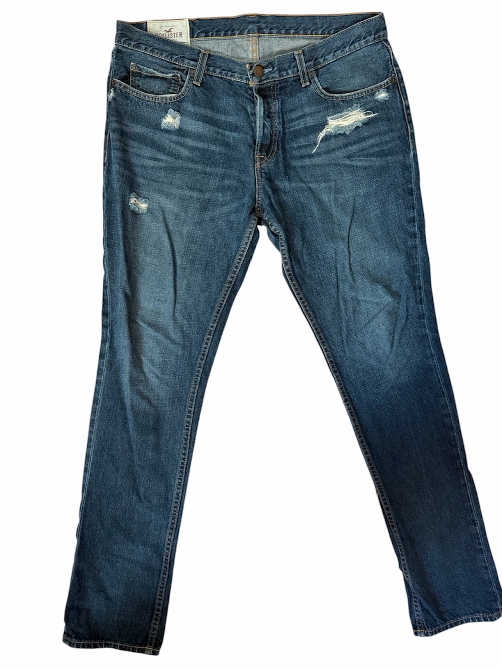 Hollister Men’s Skinny Jeans 100% Cotton Dark Blue Denim W36 L32